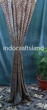 Indischer Baumwoll-Samtvorhang, Vogel-Print-Vorhang, Boho-Vorhang, Luxus-Vorhänge, Geschenk zur Wohnungserwärmung, buntes Dekor